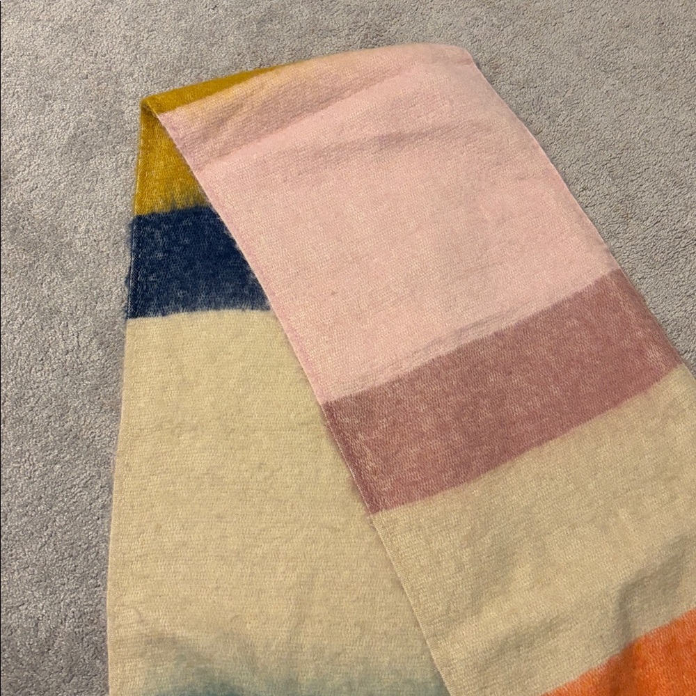 Britt’s Knits Colorful Striped Scarf with Fringe - Picture 3 of 3